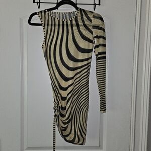 Asymmetrical Mesh See-through 'Mind Games' Dress